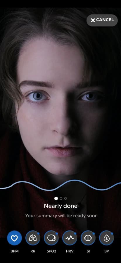 Vastmindz — face scan in progress